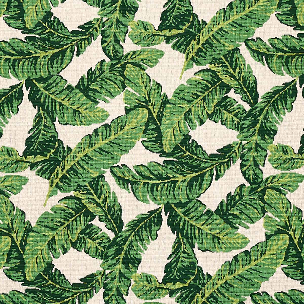 archivio - duffymeyi Tropical Leaf Épinglé - Green & Ivory Fabrics | Schumacher