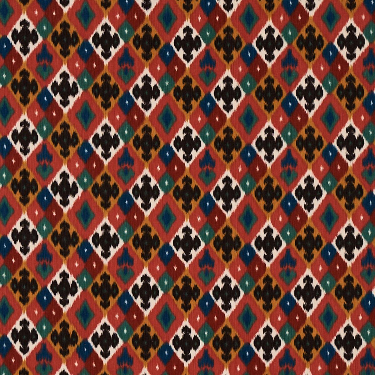 Sasha Diamond Ikat - Rose And Saffron Fabrics | Schumacher