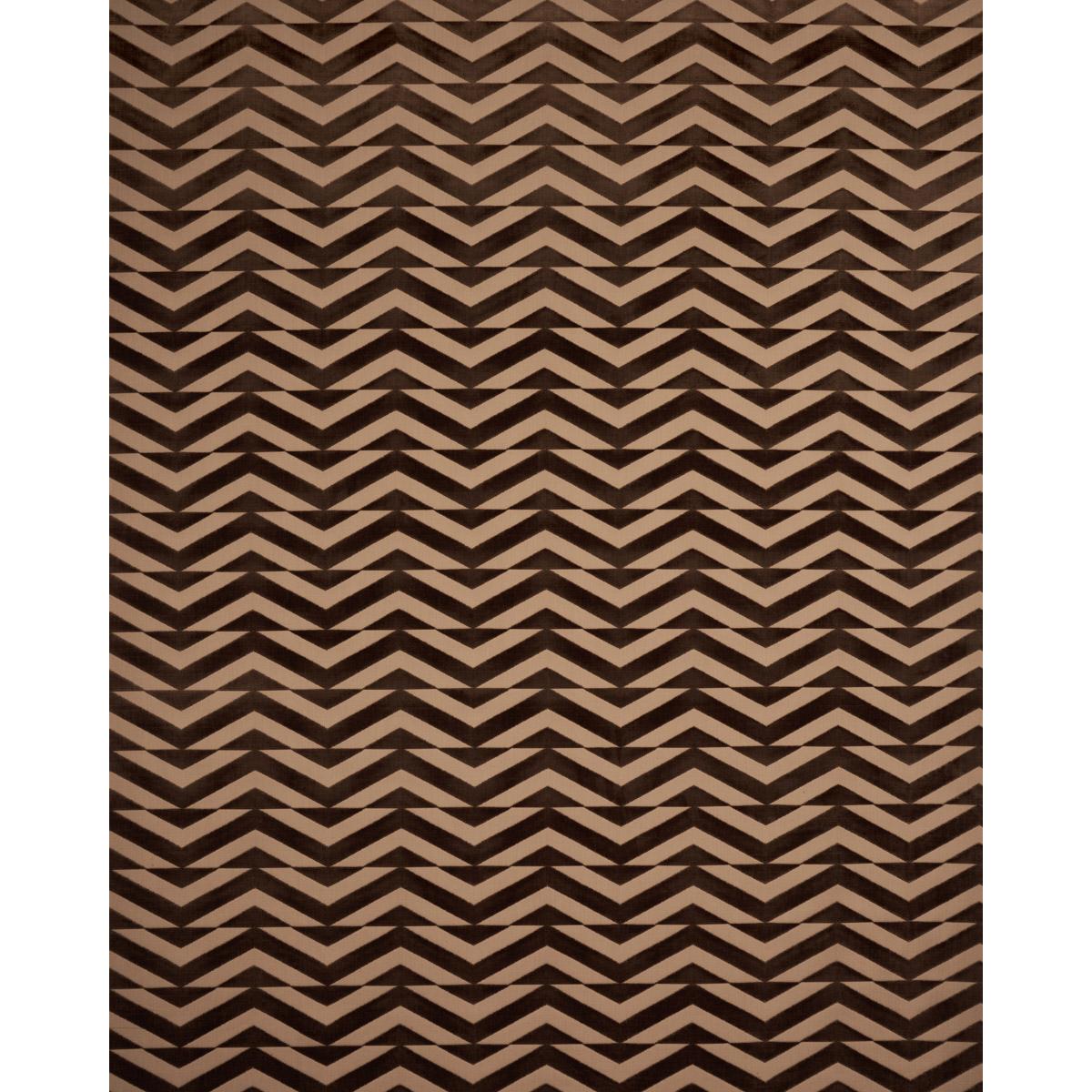 Broken Chevron Cut Velvet - Brown On Camel Fabrics | Schumacher