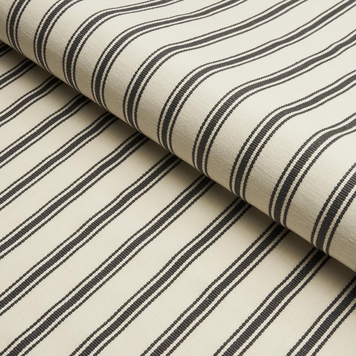 Marquet Ticking Stripe - Carbon Fabrics | Schumacher