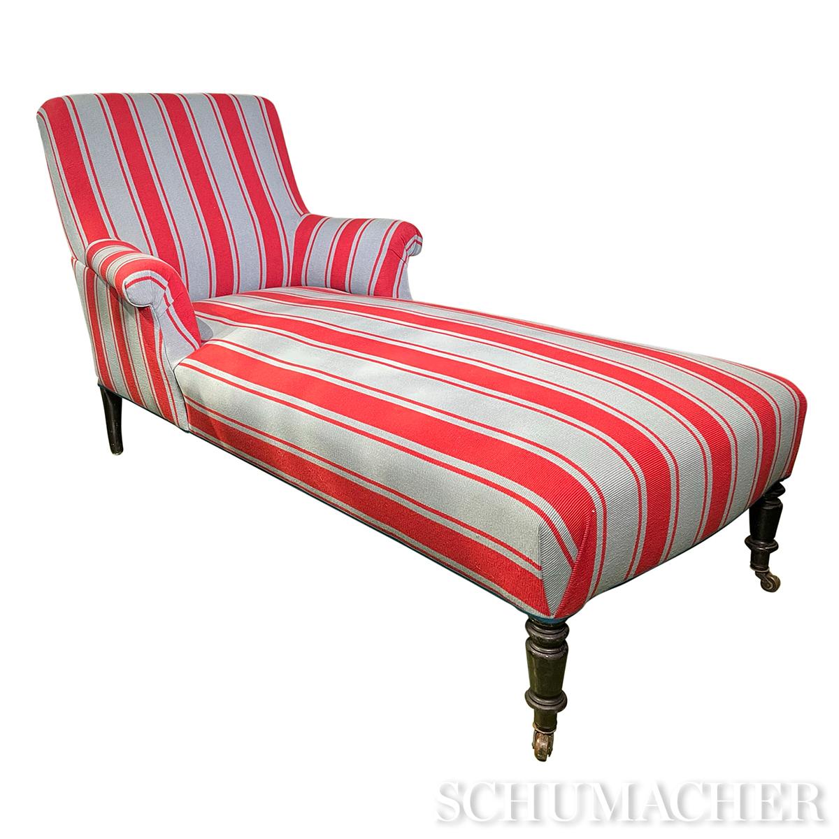 ma　フランネル Schumacher TANGIER STRIPE TEAL & RED Fabric | Atlanta Fabrics