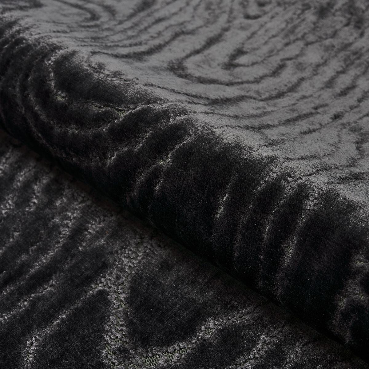 Marisa Moire Velvet - Smoke Fabrics | Schumacher