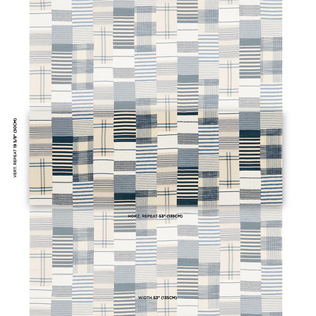 Carlisle Patchwork - Indigo Fabrics | Schumacher