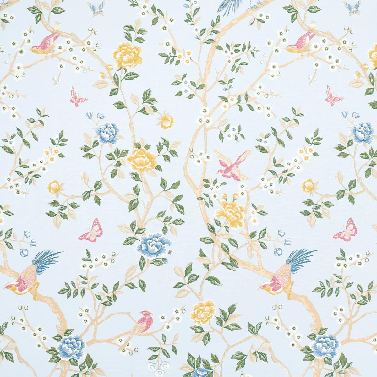 Georgia Vine - Sky Fabrics | Schumacher