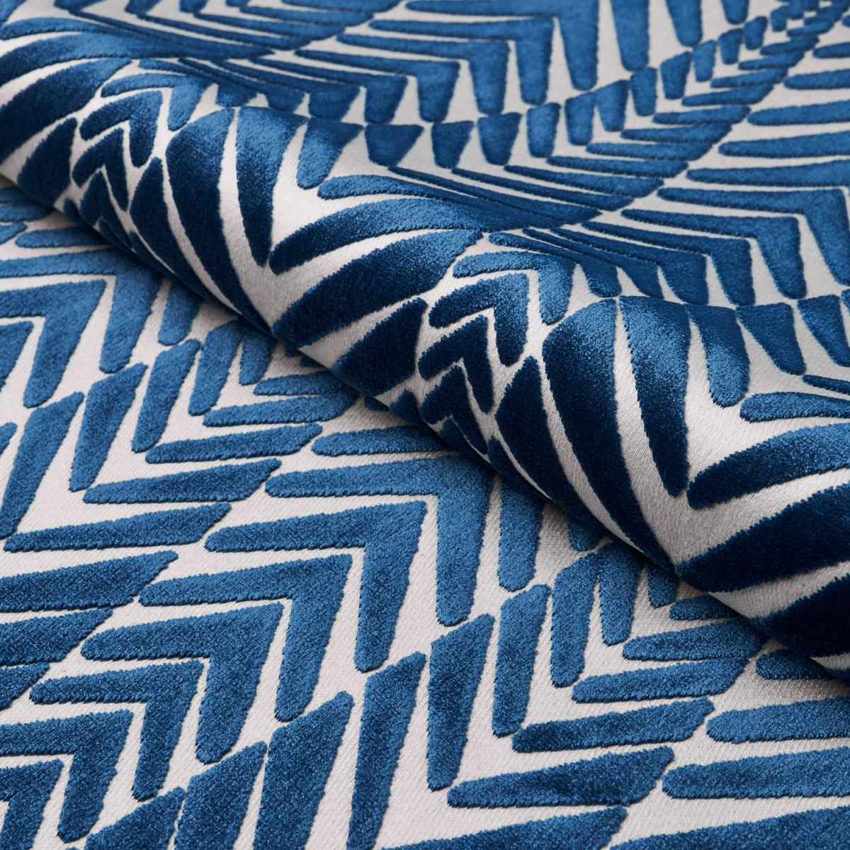 Zebra Velvet - Silver Blue Fabrics | Schumacher