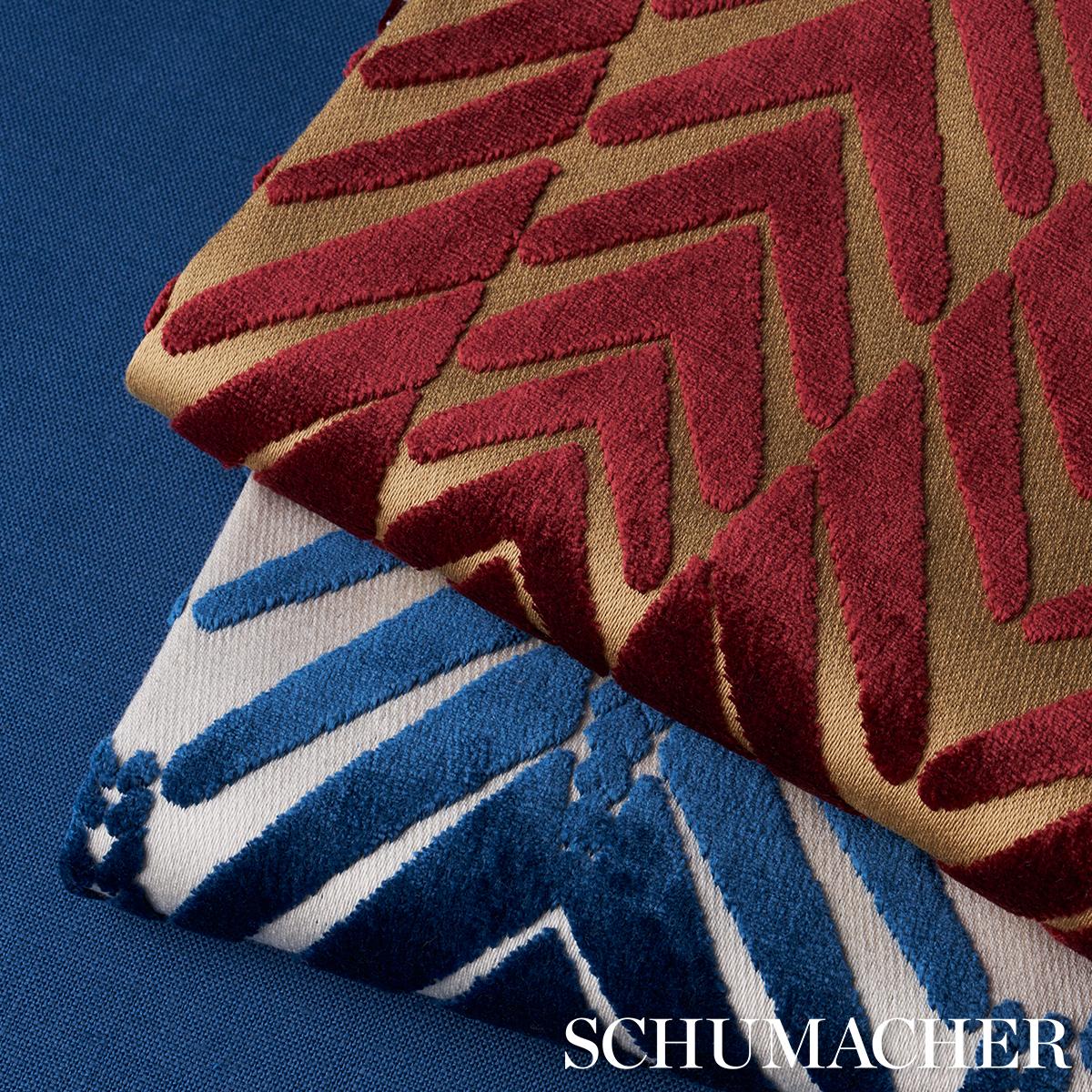 Zebra Velvet - Gold Plum Fabrics | Schumacher