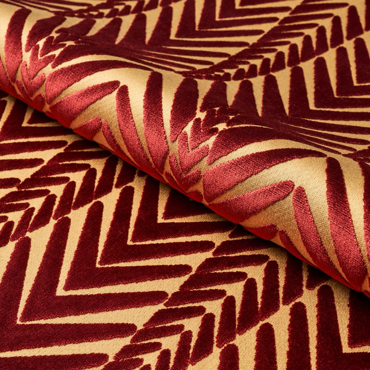 Zebra Velvet - Gold Plum Fabrics | Schumacher
