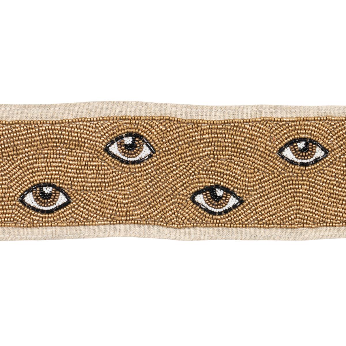 Mind's Eye Beaded Tape - Brown & Gold Trims | Schumacher