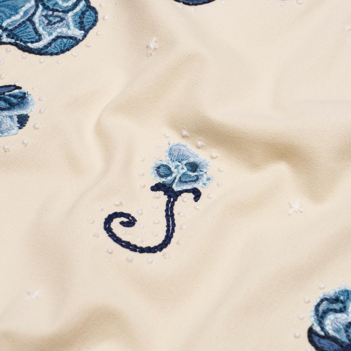 WHIMSY / ウィムジーTRADEMARK BORDER TOP NAVY Rhinestone Cowboy Embroidery - Navy Fabrics | Schumacher