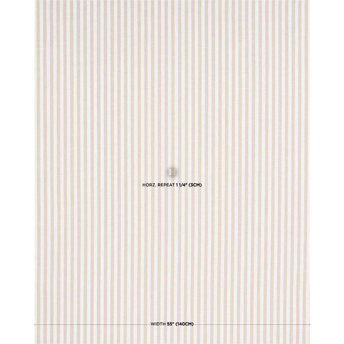 Hanson Indoor/Outdoor Stripe Narrow - Sand Fabrics | Schumacher