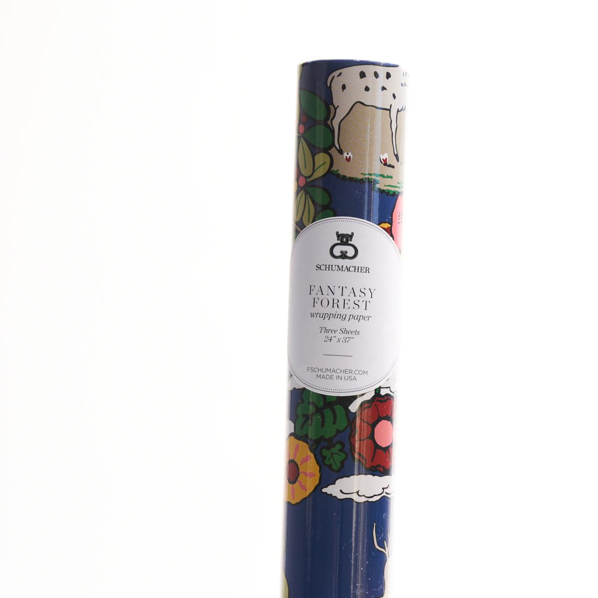 【激レア】 Fontaine Floral Uncut Sheet Fantasy Forest Wrapping Paper - Blue & Multi Pillows