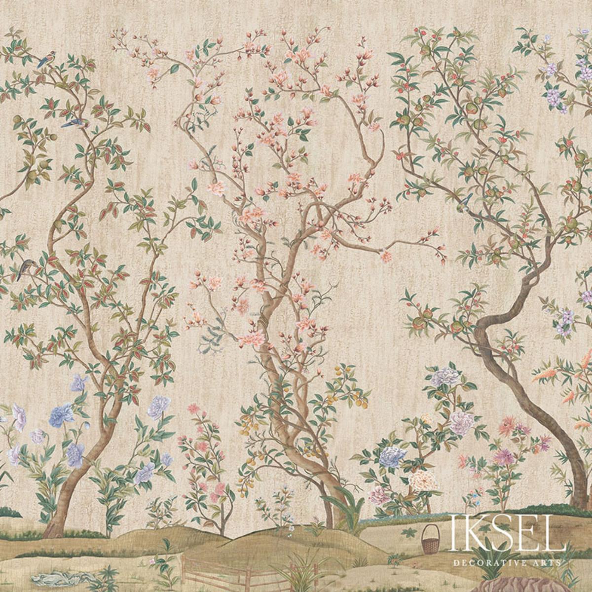ガブリエル・ペレル　フランス風景画 Imperial Garden - Crackled Beige Wallpapers | Schumacher