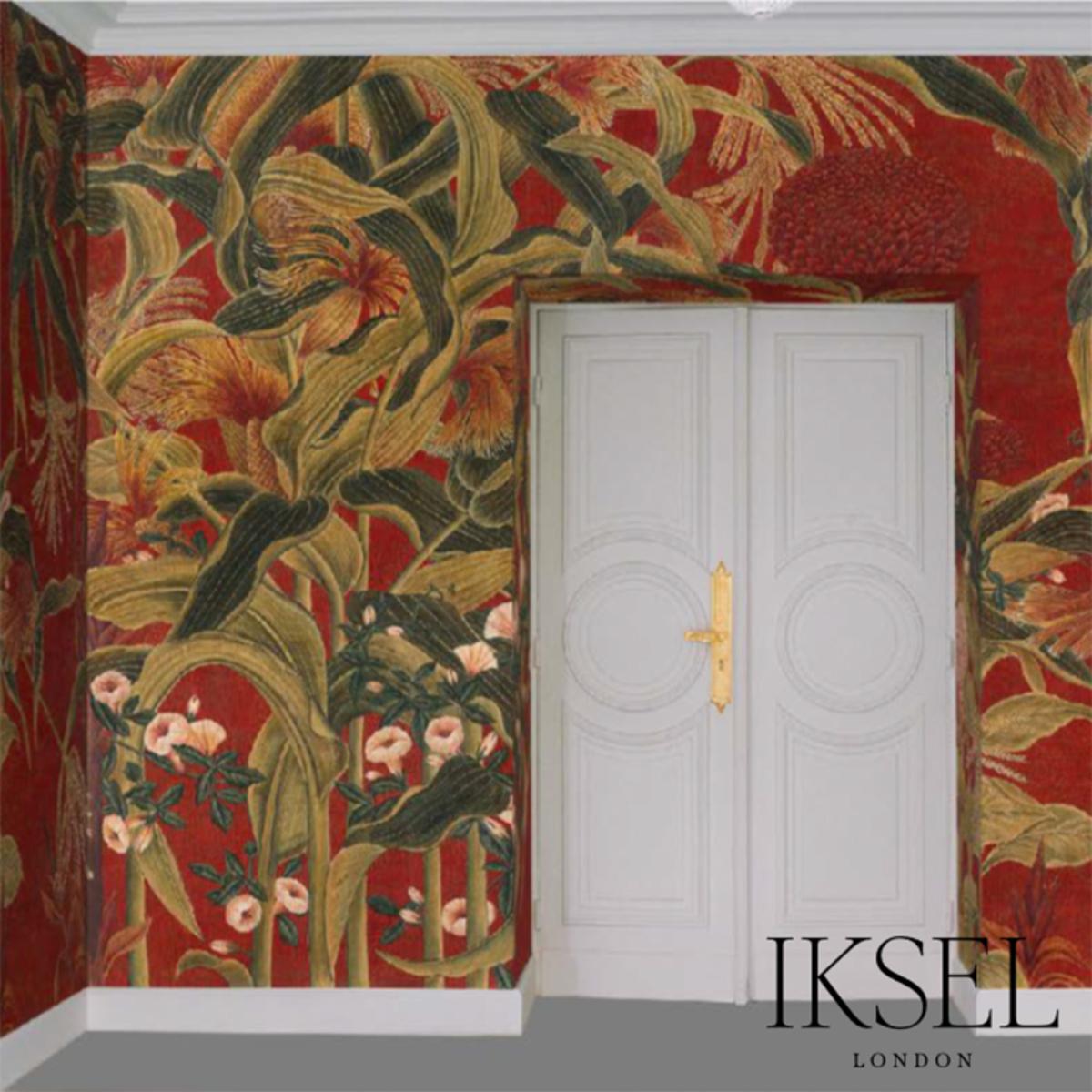 画材 Cassis Rouge Cassis Floral - Rouge Fabrics | Schumacher