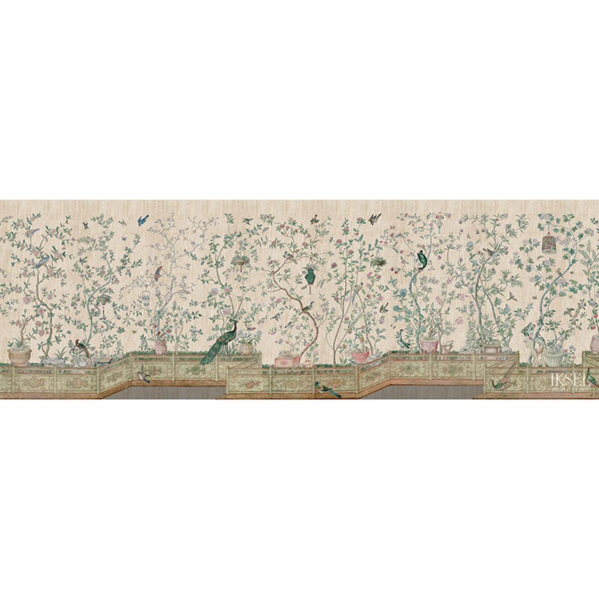 Xanadu Balustrade - Crackled Beige Wallpapers | Schumacher