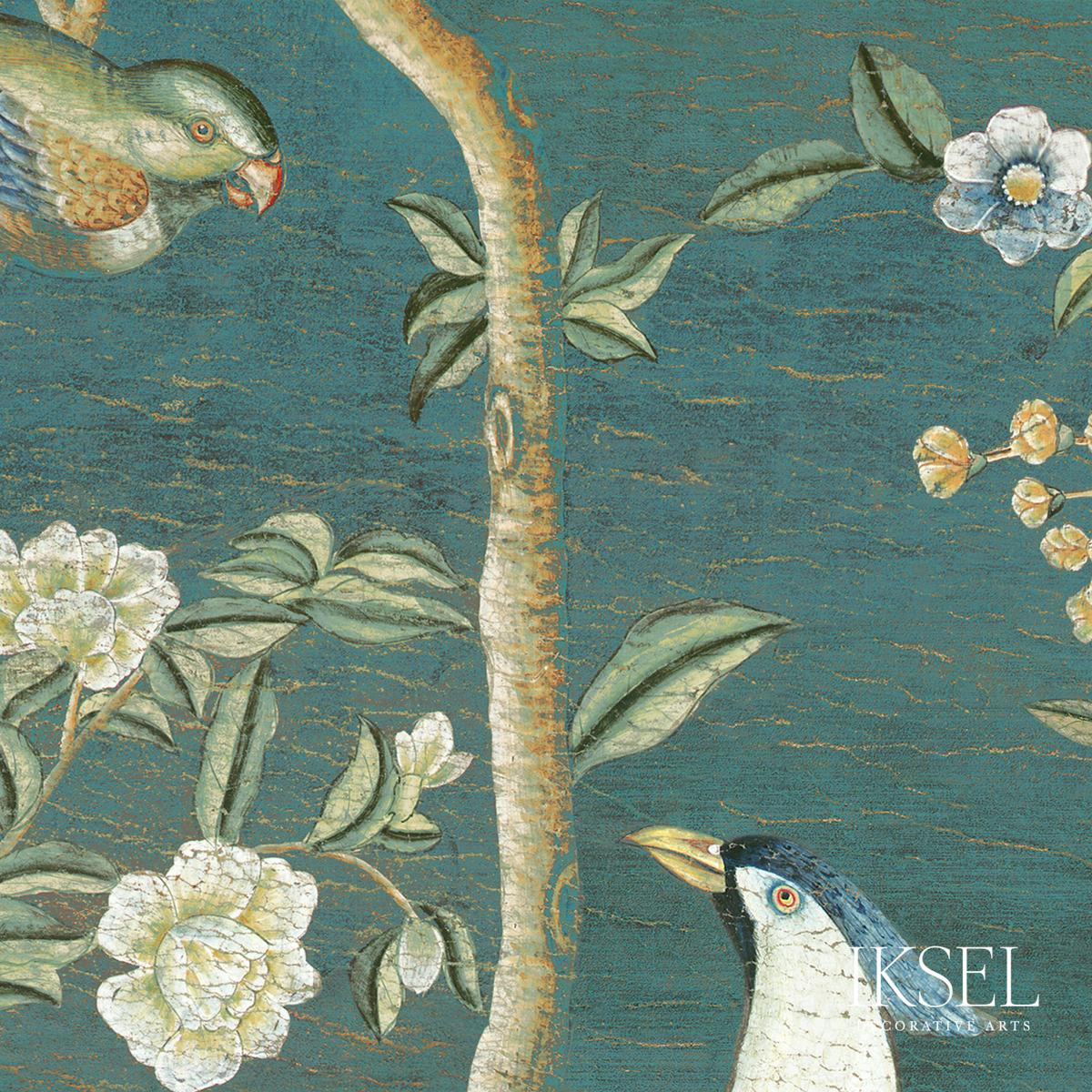 Dutch Tree Of Life - Teal Wallpapers | Schumacher