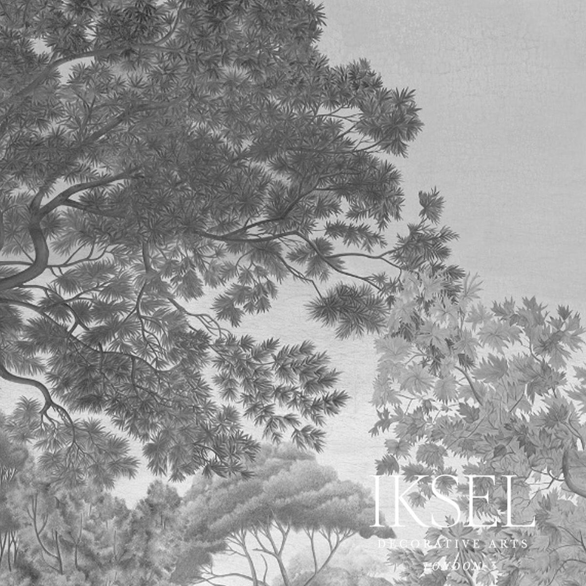 灰色のアルカディア　anniversary Art works Italian Promenade - Grey Tones Wallpapers | Schumacher