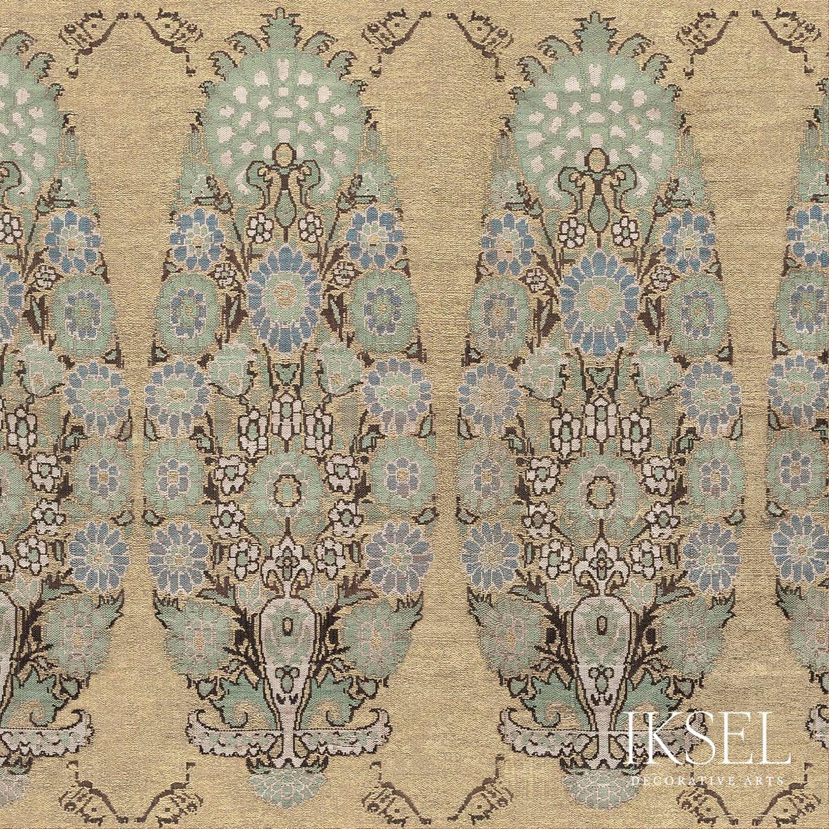 斎藤清「design made in 1954」 Safavid Bouquet - Celadon Fabrics | Schumacher