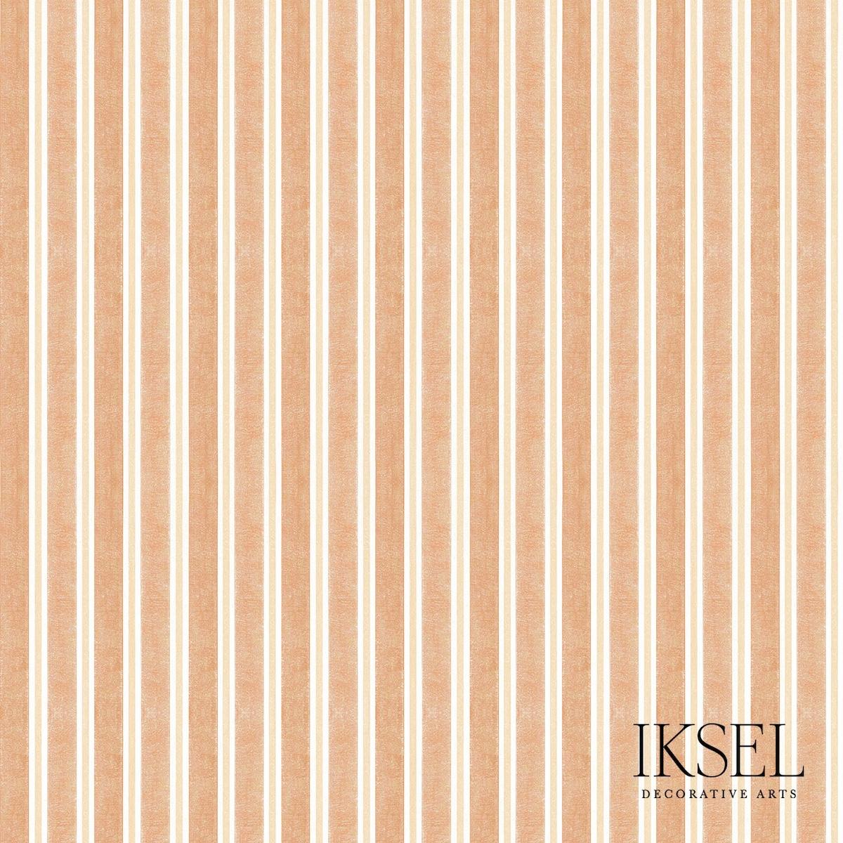 Kubilai's Stripe - Terracotta Wallpapers | Schumacher
